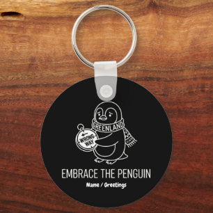 Funny Lost Greenland Penguin Embrace the Wrong Way Keychain