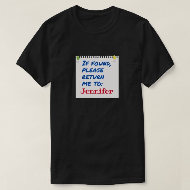 Funny Lost Husband Custom Name T-Shirt (Design Front)