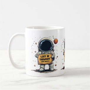 Funny Lost in Thought Astronaut Space Illustration Coffee Mug