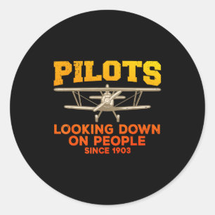 Funny Lot Design For Men Women Aviation Airplane L Classic Round Sticker