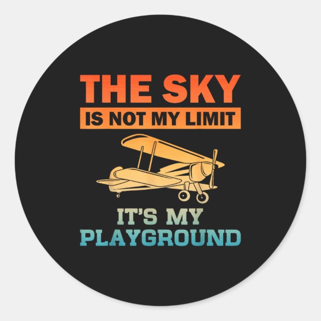 Funny Lot Design For Men Women Aviation Airplane L Classic Round Sticker (Front)