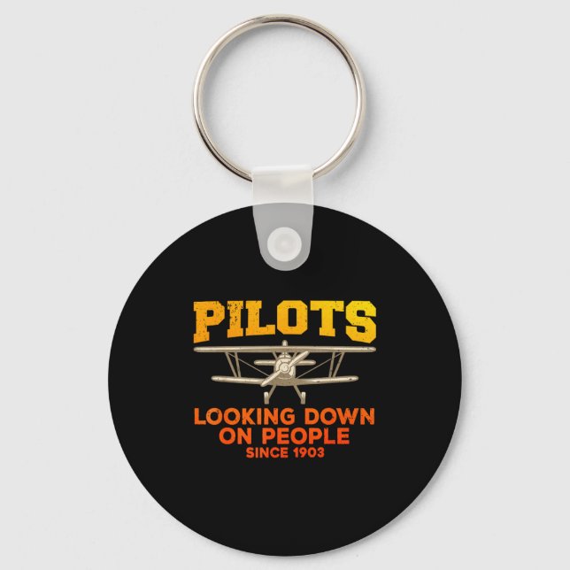 Funny Lot Design For Men Women Aviation Airplane L Keychain (Front)