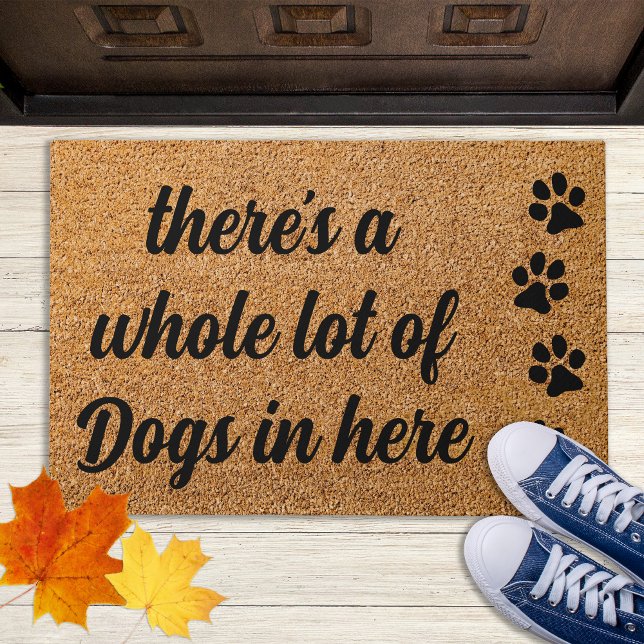 Funny Lot of Dogs in Here Pet Dog Lover Coir Entry Doormat (Creator Uploaded)