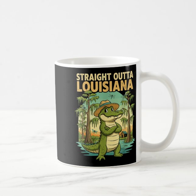 Funny Louisiana Alligator Retro Wildlife Travel Ba Coffee Mug (Right)