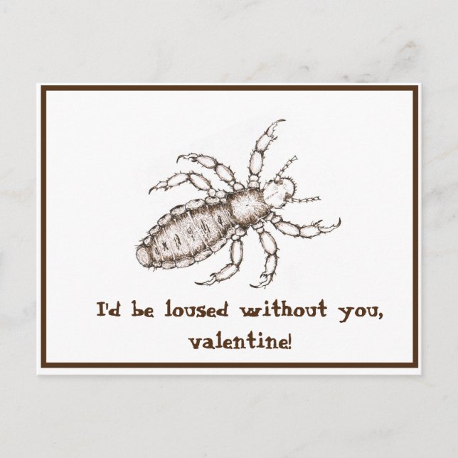 funny louse valentine postcard (Front)