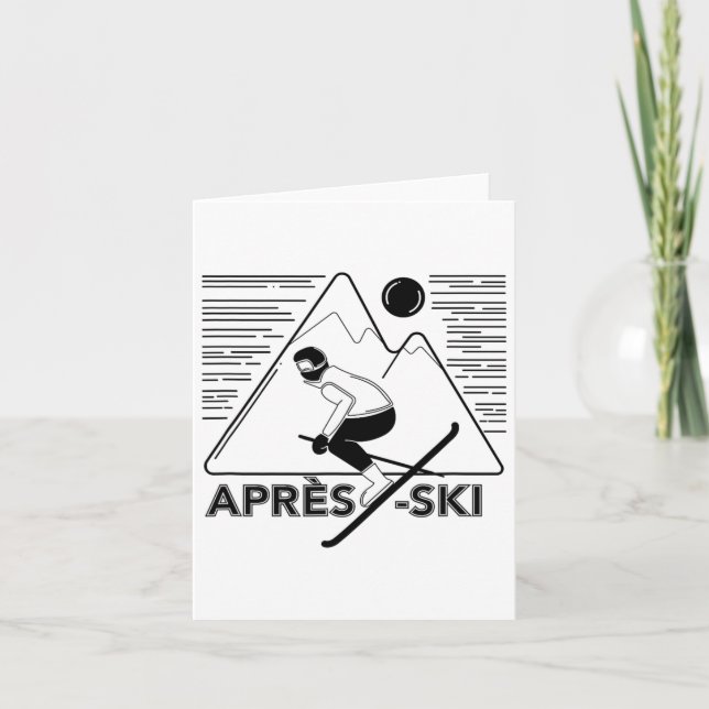 Funny Love Apres Ski - Great Snow Lovers Gift  Card (Front)