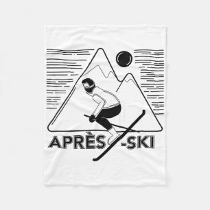 Funny Love Apres Ski - Great Snow Lovers Gift Fleece Blanket