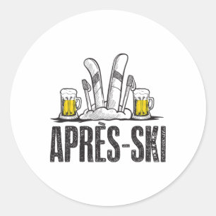 Funny Love Apres Ski Shirt - Great Snow Lovers Gif Classic Round Sticker