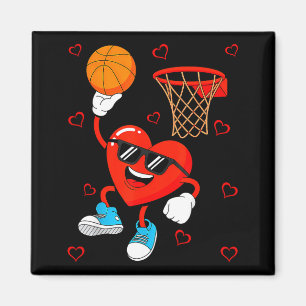 Funny Love Basketball Heart Shape Happy Valentine' Magnet