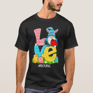 Funny Love Boxing Easter Gnome Egg Hunting Basket T-Shirt