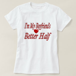 Funny Love Boyfriend red text T-Shirt