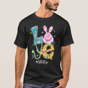 Funny Love Bunny Cna Life Easter Day Nurse Stethos T-Shirt