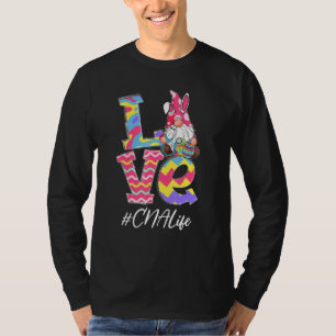Funny Love Cna Life Nurse Gnome Bunny Easter Steth T-Shirt