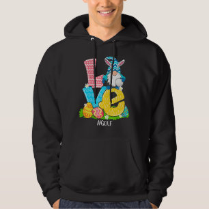 Funny Love Golf Easter Gnome Egg Hunting Basket Hoodie