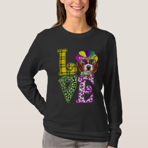Funny Love Mardi Gras Beagle Dog Dad Dog Mom T-Shirt