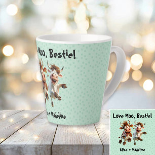 Funny “Love Moo Bestie” Personalized Best Friends Latte Mug