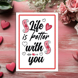Funny Love Quote Valentine Card for Him Sketch Sty