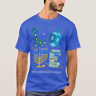 Funny LOVE Speech Language Therapist Menorah Jewis T-Shirt