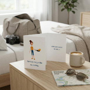 Funny Love Story Card – Burnt Cooking Joke