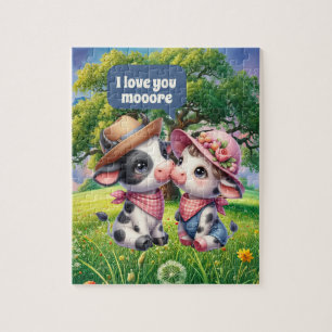 Funny love you mooore cows jigsaw puzzle