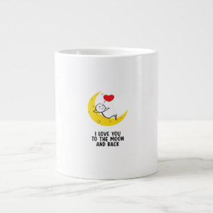 Funny Love You To The Moon And Back Stick Figure P Large Coffee Mug