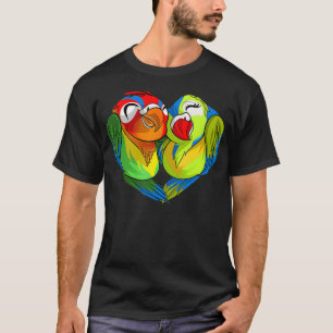 Funny Lovebirds Parrots Heart  Cute Valentines T-Shirt