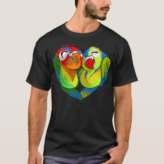Funny Lovebirds Parrots Heart  Cute Valentines T-Shirt