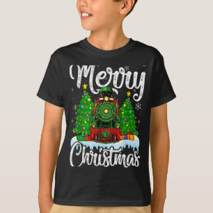 Funny Lover Xmas Lighting Santa Train Christmas T-Shirt