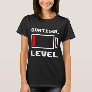 Funny low battery cortisol level running out meme T-Shirt