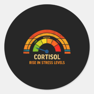 Funny low cortisol levels v meme Funny low cortiso Classic Round Sticker