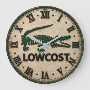 Funny Lowcost Alligator Rustic Crocodile Farmhous Large Clock