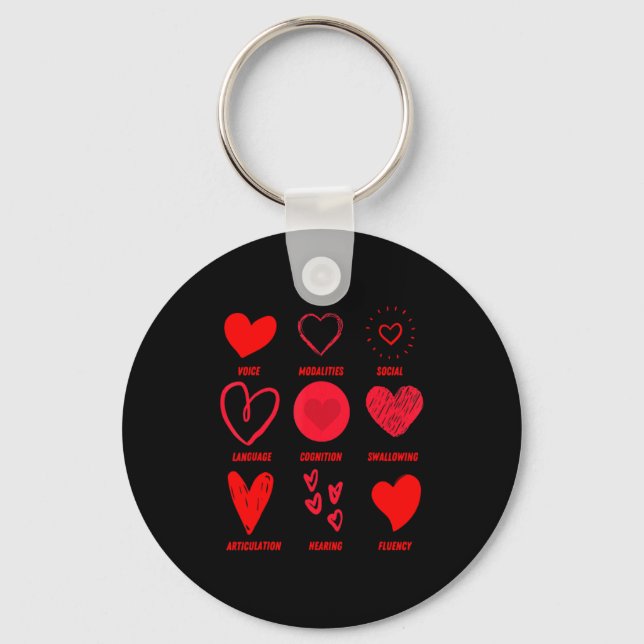 Funny Lsp Speech Language Pathologist Valentines  Keychain (Front)