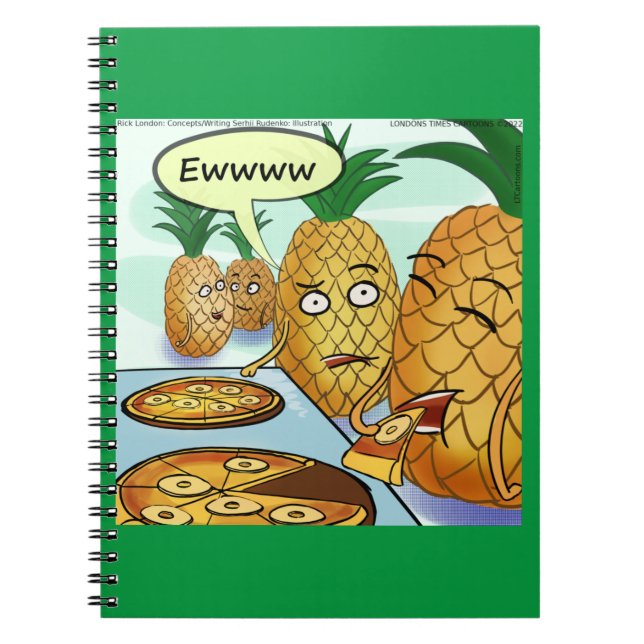 Funny LTCartoons Pineapple Pizza Comic  Notebook (Front)