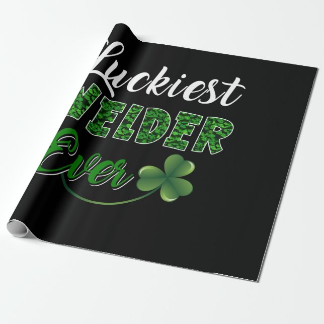 Funny Luckiest Welder Ever Gifts Wrapping Paper (Unrolled)