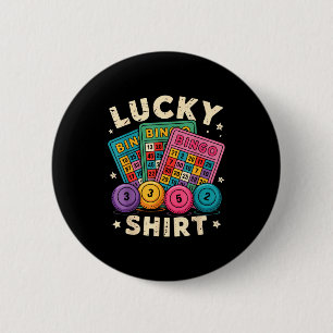 Funny Lucky Bingo Funny Gambling Bingo Player Men 2 Inch Round Button