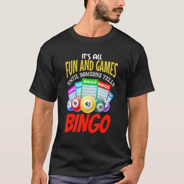 funny lucky Bingo Outfit for Gambling Fans Retirem T-Shirt (Front)