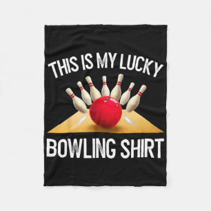 Funny Lucky Bowling Team Vintage Retro Gift Tee Fleece Blanket