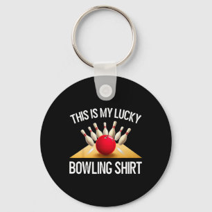 Funny Lucky Bowling Team Vintage Retro Gift Tee Keychain