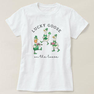 Funny Lucky Dancing Geese St Patrick's T-Shirt