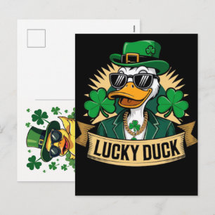 Funny Lucky Goose St Patricks Day Design  Holiday Postcard