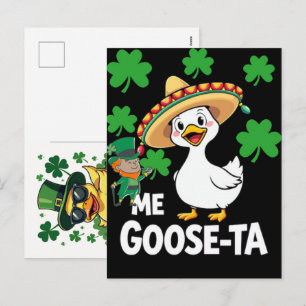 Funny Lucky Goose St Patricks Day Design Holiday Postcard