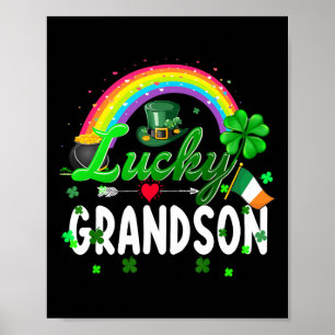 Funny Lucky Grandson Family St Patricks Day Gifts Poster
