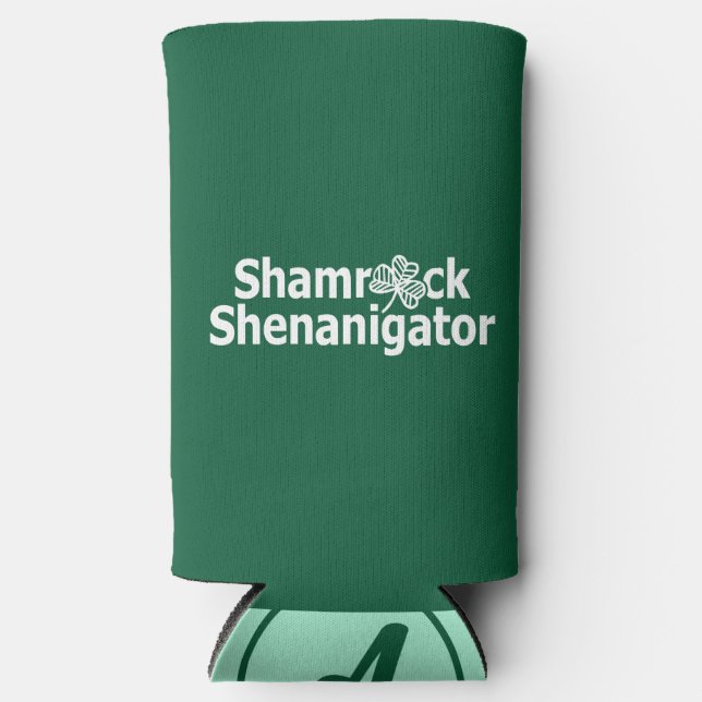 Funny Lucky Irish Shamrock St Patricks Day  Seltzer Can Cooler (Front)