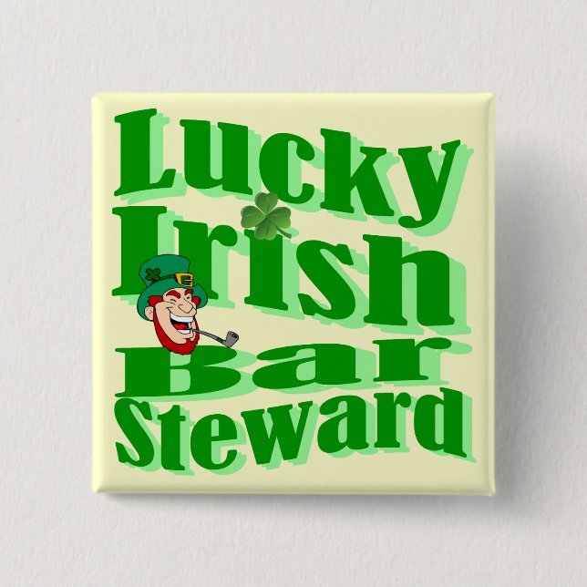 Funny lucky  Irish  St Patrick's day 2 Inch Square Button (Front)