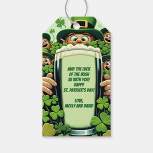 Funny Lucky Leprechauns St. Patrick's Day Party Gift Tags