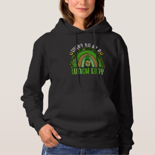 Funny Lucky To Be A Lunch Lady Rainbow St Patrick' Hoodie