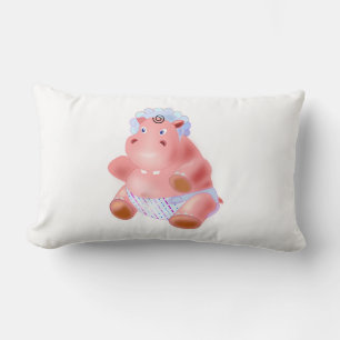 Funny Lumbar Pillow Happy Baby Hippo