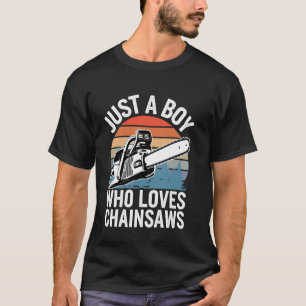 Funny Lumberjack Art For Boys Men Tree Cutter Saw  T-Shirt