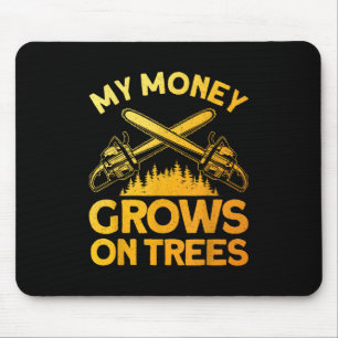 Funny Lumberjack Art For Men Tree Cutter Saw Logge Mouse Pad