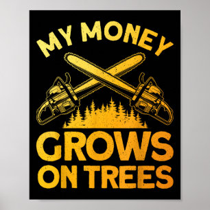 Funny Lumberjack Art For Men Tree Cutter Saw Logge Poster